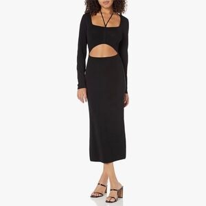 The Drop Women's Corbin Long- Sleeve Halter Detail Cutout Midi Dress #978, 1010